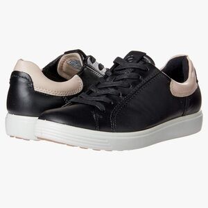 ECCO Soft 7 Street Leather Sneaker Women’s size 8 Shoes Black & Rose Dust
